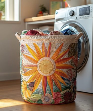 Warm Radiance Quilted Laundry Hamper — Luxe Quilted Cotton Basket, Collapsible Design With Carry Handles & Easy Cleaning