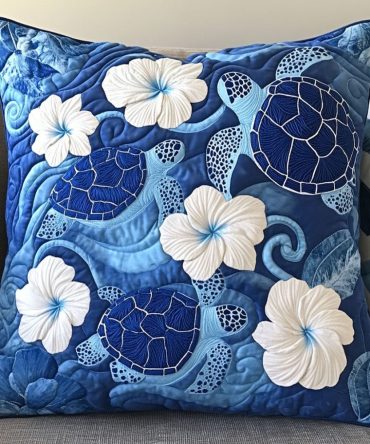 Wave Dancer Trio Quilted Pillow Case — Dynamic Wave Design Decorative Cover, Soft Cotton-Blend, Durable Quilting & Easy Maintenance