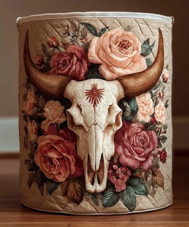 Western Blossom Quilted Laundry Hamper - Rustic Floral Collapsible Storage Basket With Reinforced Handles For Home Décor