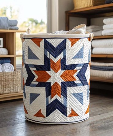 Western Canyon Quilted Laundry Hamper — Rustic Foldable Fabric Basket With Handles, Machine-Washable Canyon Print For Cozy Home Organization