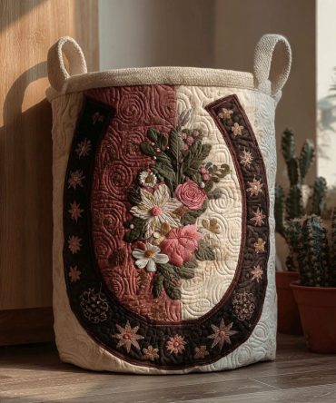Western Heartland Quilted Laundry Hamper — Rustic Collapsible Fabric Basket With Handles, Roomy & Durable For Home Storage