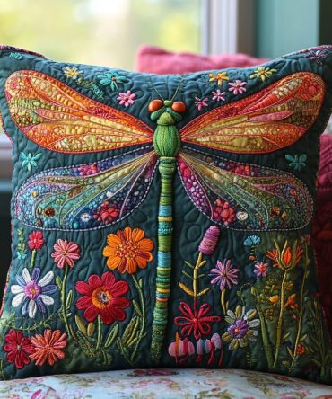 Whimsical Wings Quilted Pillow Cover - Playful Butterfly & Wing Motif Throw Pillowcase, Soft Cotton Blend, Reversible & Easy Care