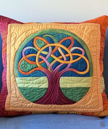 Whimsy Root Spiral Quilted Throw Pillow Cover — Playful Decorative Cushion Sham With Whimsical Spiral Motif For Creative Living Spaces