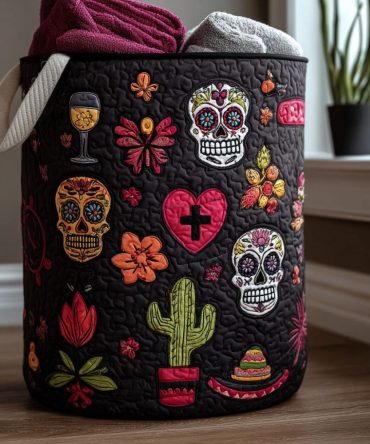 Whisper Of The Ancestors Quilted Laundry Hamper — Heritage-Inspired Fabric Basket, Collapsible & Durable With Comfortable Handles For Elegant Storage