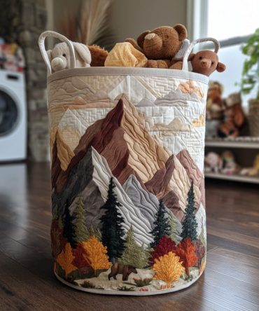 Whispering Pines Quilted Laundry Hamper — Natural Collapsible Fabric Basket With Reinforced Handles & Breathable Liner For Organized Living