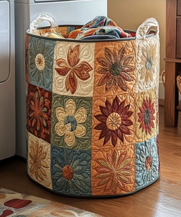 Whispering Weave Quilted Laundry Hamper — Elegant Textured Fabric Basket With Handles, Foldable Laundry Bin For Minimalist Homes