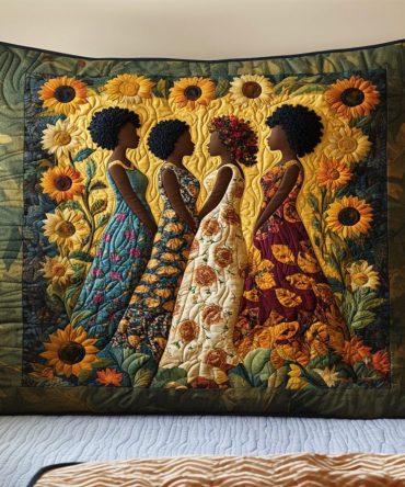 Whispers Of Gold Quilted Decorative Pillow Cover — Metallic Floral Accents, Luxurious Quilted Throw Sham For Glam & Classic Interiors