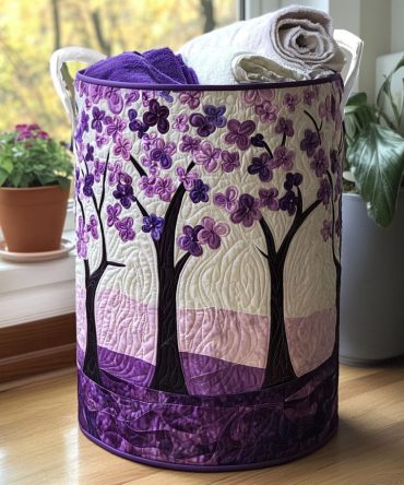 Wild Bloom Dance Quilted Laundry Hamper — Bold Floral Collapsible Basket With Sturdy Handles & Upright Design