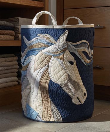 Wild Ember Quilted Laundry Hamper — Burnt Ember Pattern Decorative Fabric Basket With Waterproof Liner, Collapsible Design & Easy-Carry Handles