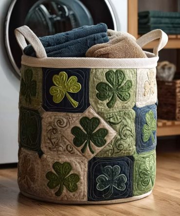 Wild Highland Haven Quilted Laundry Hamper — Rustic Collapsible Fabric Basket With Durable Handles, Machine-Washable & Decorative Storage Accent