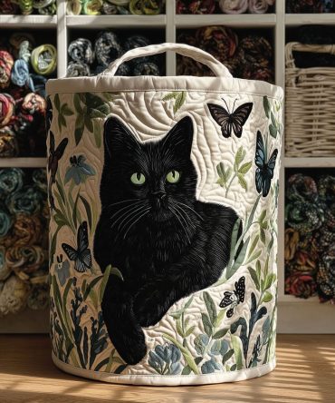 Wild Purrs Quilted Laundry Hamper - Bold Animal-Print Fabric Basket, Collapsible & Reinforced For Stylish Laundry Storage