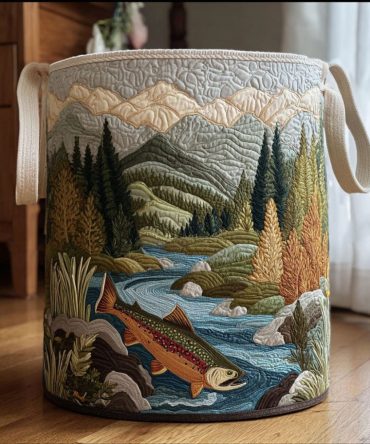 Wild River Quilted Storage Hamper — Harmony Print Foldable Laundry Bin With Durable Quilting, Breathable Lining & Comfortable Carry Handles