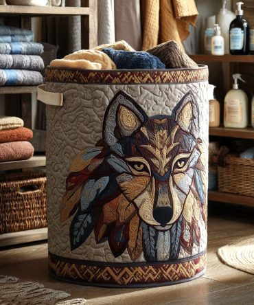 Wild Spirit Quilted Laundry Hamper — Bold Patterned Fabric Basket, Collapsible & Lightweight For Home Or Dorm Rooms