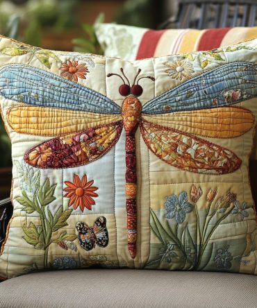 Hand-Quilted Wildflower Pillowcase - Floral Decorative Quilted Pillow Cover For Bed, Sofa & Accent