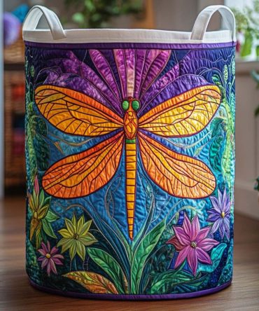 Wildflower Breeze Quilted Laundry Hamper - Stylish Collapsible Fabric Storage Basket For Clothes, Bedroom & Bathroom Use, Washable