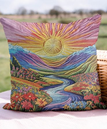 Wildflower Haven Quilted Accent Pillow Cover - Cottage Floral Throw Case For Country, Farmhouse & Boho Home Decor
