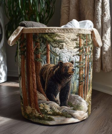 Wildwood Brown Quilted Laundry Hamper — Classic Brown Quilted Folding Hamper With Heavy-Duty Handles, Water-Resistant Interior & Neutral Home Style