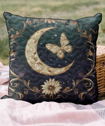 Wings Of Wonder Quilted Throw Pillow Cover — Angelic Decorative Cushion Sham With Feathered Motif For Dreamy, Elegant Interiors
