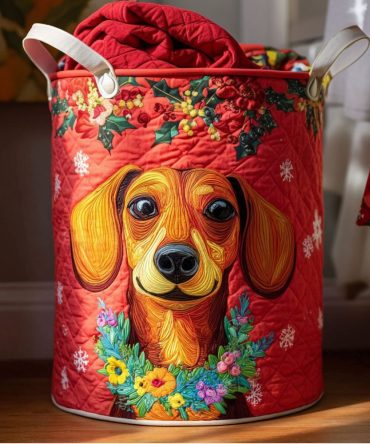 Playful Quilted Storage Hamper - Winnie Joy Patterned Fabric Organizer, Foldable Laundry & Toy Bin, Soft Durable Design For Kids