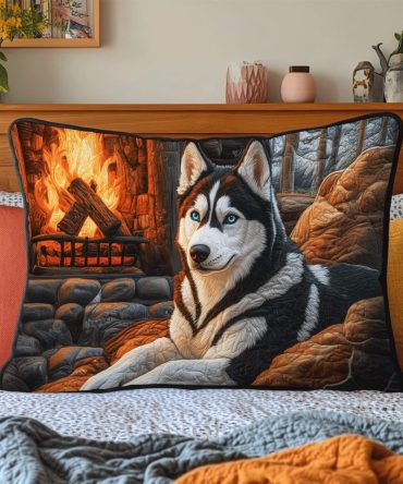 Winter Howl Quilted Pillowcase — Cozy Arctic-Inspired Decorative Cover For Cold-Weather Decor, Cabins & Rustic Bedrooms