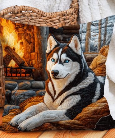 Winter Howl Quilted Pillow Cover - Wolf Silhouette Holiday Throw Pillowcase For Cozy Cabin & Seasonal Decor, Soft Quilted Accent Case