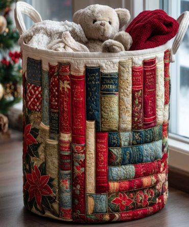 Winter Classics Quilted Laundry Hamper - Cozy Seasonal Patterned Storage Basket, Collapsible Fabric Hamper For Home