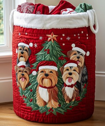 Winter Friends Quilted Laundry Hamper — Festive Foldable Fabric Storage Basket With Handles, Soft Liner & Machine-Washable Cover — Shop Now