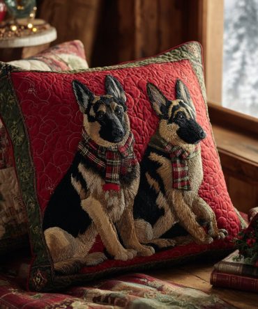 Winter Guardian Quilted Pillow Cover — Majestic Winter Animal Throw Pillow Case For Seasonal Cabin, Lodge & Cozy Home Decor, Durable Accent