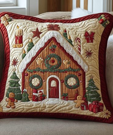 Winter Warmth Quilted Pillow Cover — Plush Neutral Quilted Throw Pillowcase For Seasonal Comfort & Elegant Holiday Styling
