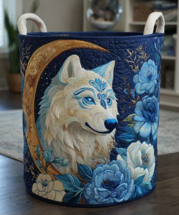 Wolf Path Quilted Laundry Hamper — Rugged Quilted Fabric Laundry Basket With Reinforced Handles, Large Capacity & Foldable Storage For Home Use