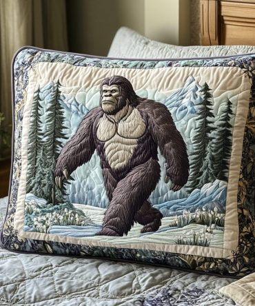 Woodland Watcher Quilted Pillow Sham — Forest Animal Decorative Pillowcase, Durable Cotton-Blend, Hypoallergenic, Machine Washable Accent For Cabins