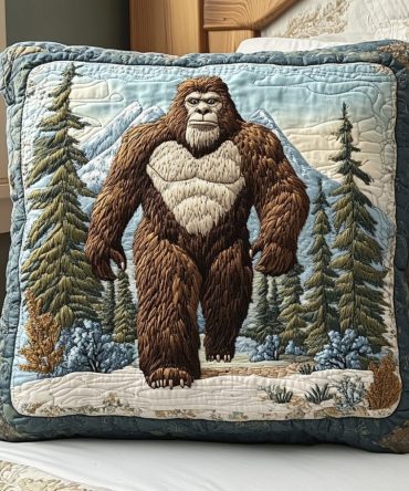 Woodland Watcher Quilted Pillow Cover — Forest-Themed Decorative Throw Pillow Case For Cozy Cabin & Living Room Accents
