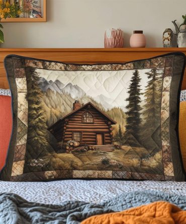 Woodland Whisper Quilted Pillow Cover - Subtle Forest Print Decorative Sham For Tranquil Bedrooms, Soft Hypoallergenic Bedding Accent