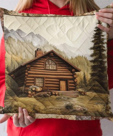 Woodland Whisper Quilted Decorative Pillow Cover — Forest-Inspired Leaves & Fauna Design, Soft Quilted Texture, Hidden Zipper, Easy-Care Cozy Accent For Cabin Or Boho Homes