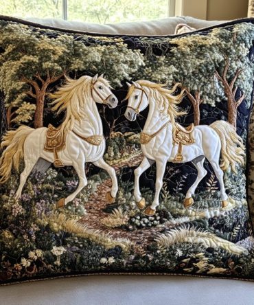 Woodland Whispers Quilted Pillow Cover — Rustic Forest Animals Decorative Throw, Cozy Nature-Inspired Accent For Cabin & Living Room, Machine Washable