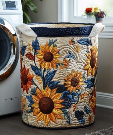 Yellow Bliss Quilted Laundry Hamper — Sunny Yellow Quilted Fabric Storage Bin With Reinforced Handles, Lightweight & Collapsible For Small Spaces