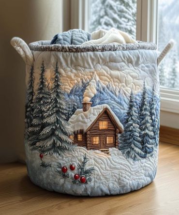 Yuletide Light Quilted Laundry Hamper — Festive Luminous Holiday Laundry Basket, Foldable Christmas Storage Bin For Home