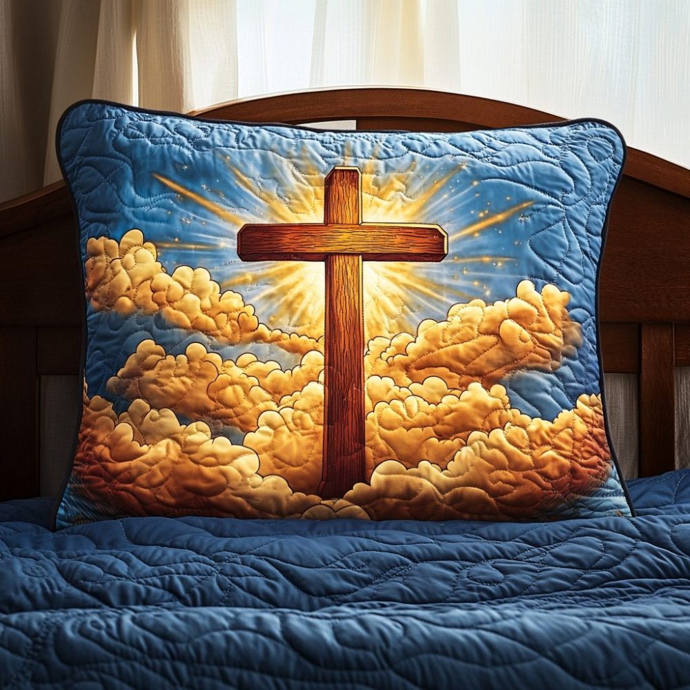 Fields Of Faith Quilted Accent Pillow Cover — Rustic-Inspired Decorative Pillowcase With Cozy Quilted Texture For Home