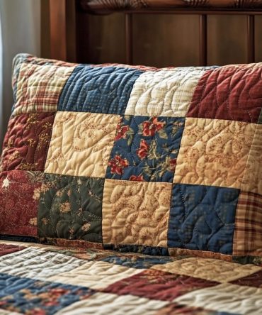 Sweet Patterns Quilted Decorative Pillow Cover — Charming Patterned Pillowcase For Cozy Bedding, Sofa & Nursery Accents