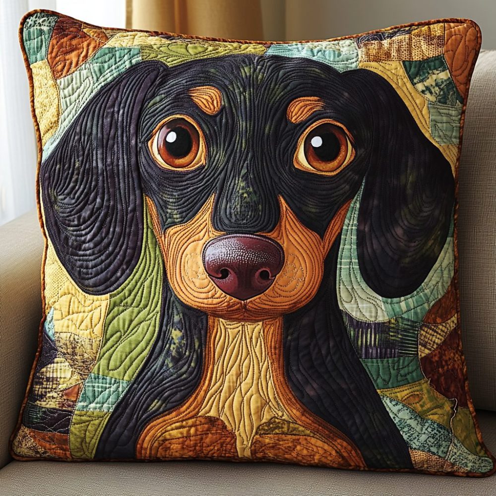 Furry Friends Quilted Throw Pillow Cover — Playful Pet-Themed Decorative Cushion, Soft Cozy Accent For Animal Lovers' Homes
