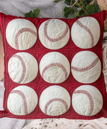 Ninth Inning Quilted Sports-Themed Pillow Cover — Classic Baseball Decorative Cushion Case For Fan Caves, Man Caves & Kid’S Rooms, Durable Fabric