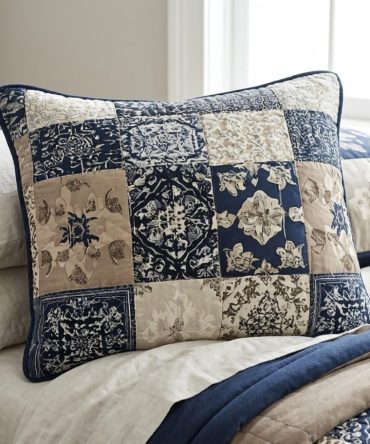 Vintage Patchwork Charm Quilted Pillow Cover — Retro-Inspired Decorative Pillowcase, Cozy Cotton-Blend Accent For Classic Homes