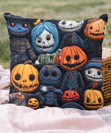 Boys Halloween Adventure Quilted Pillowcase Cover — Fun Seasonal Decorative Pillow Sham, Durable Cotton-Blend, Machine Washable