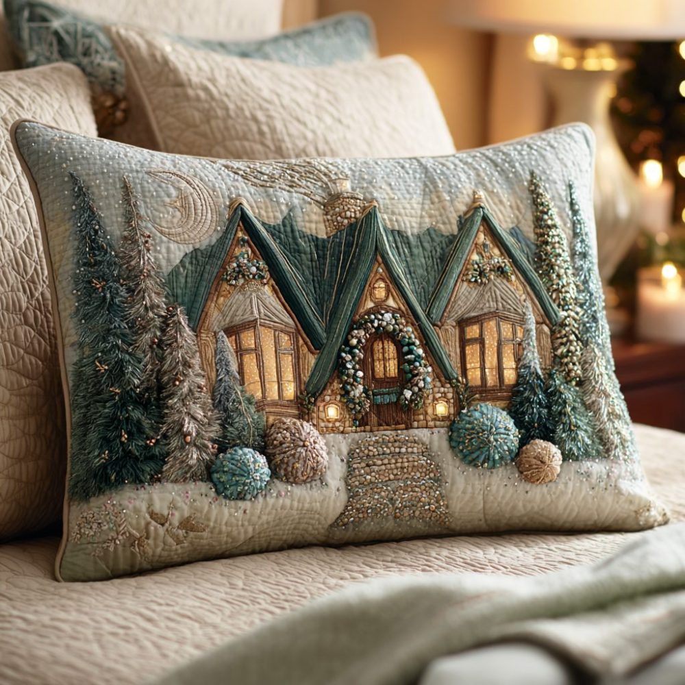 Crystal Morning Quilted Decorative Pillow Cover - Elegant Textured Pillowcase For Bed & Sofa, Bright Luxe Accent