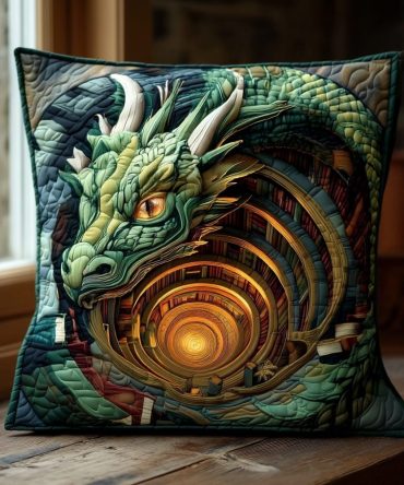Mystic Lorekeeper 3D Quilted Throw Pillow Cover - Optical Illusion Art, Premium Quilted Texture, Decorative Accent For Living Rooms
