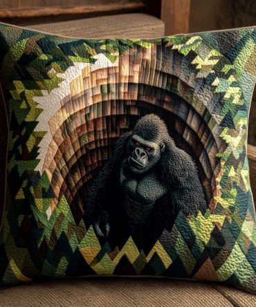 Abyss Guardian Quilted Pillow Cover — 18X18In Fantasy Ocean Guardian Throw, Dark Mythical Decorative Cushion, Premium Quilting & Finish