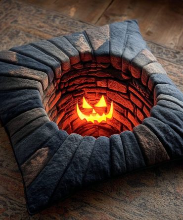 Pumpkin Well Quilted Pillow Cover — 18X18In Cozy Fall Pumpkin Accent, Reversible Rustic Cushion Case, Soft Machine-Washable Fabric