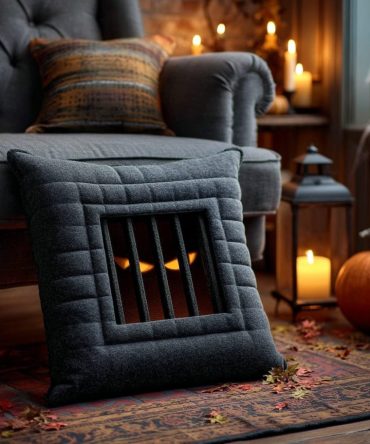 Whispers Below Quilted Throw Pillow Cover - Mysterious Underworld Accent Decorative Case For Gothic & Fantasy Spaces