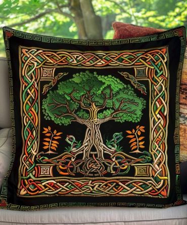 Magical Tree Of Life Quilted Pillow Cover - Colorful Bohemian Throw Pillowcase For Sofa, Bed & Spiritual Home Decor Lovers
