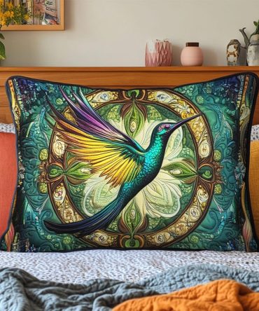 Luxe Quilted Emerald Pillow Cover — Plush Decorative Pillowcase For Bedroom, Bohemian & Modern Home Accent, Machine-Washable